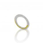 Platinum plated silver  925° ring with yellow enamel (code FC002640)